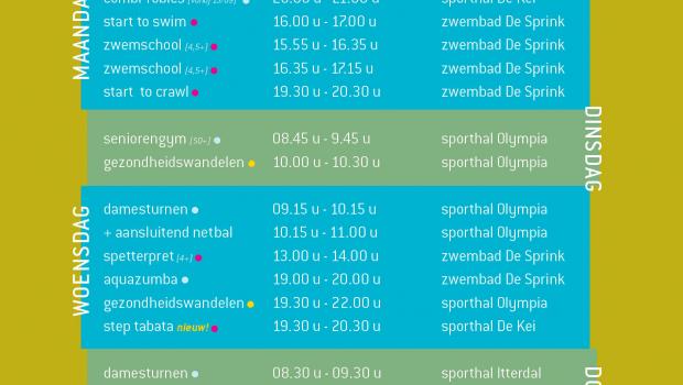 wekelijkse sportlessen