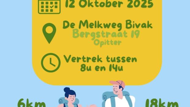 Wandeltocht  er zijn 4 wandeltochten van circa 6 KM dus je kan 6;12;18;24 KM wandelen © ja